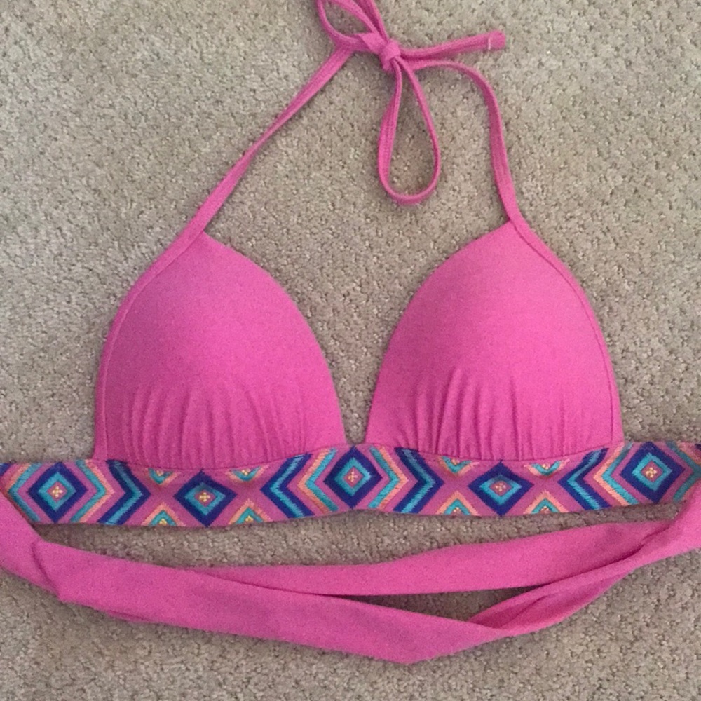 Aerie Pink Push Up Triangle Swim Top